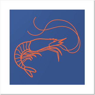 Shrimp Silhouette Posters and Art